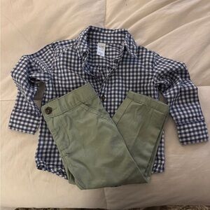 Carter's Blue and White Plaid Button-Down Shirt 2T